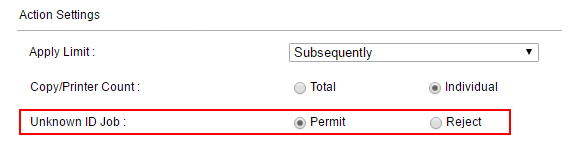 Unknown ID job setting