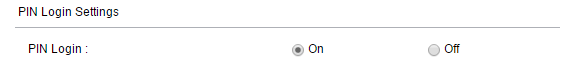 PIN login settings