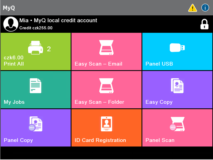 Credit info on the terminal