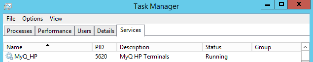 HP service in Windows Task Manager