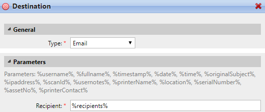 Custom destination settings