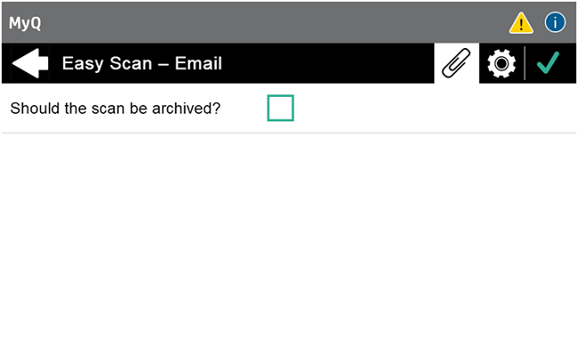 Should the scan be archived - example on the terminal