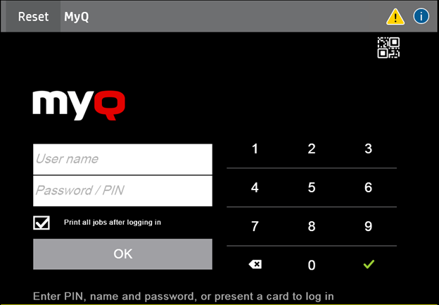 Print all jobs after logging in checkbox on the terminal