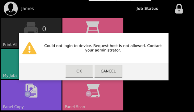 Request host is not allowed error on the terminal