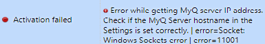 MyQ server hostname error