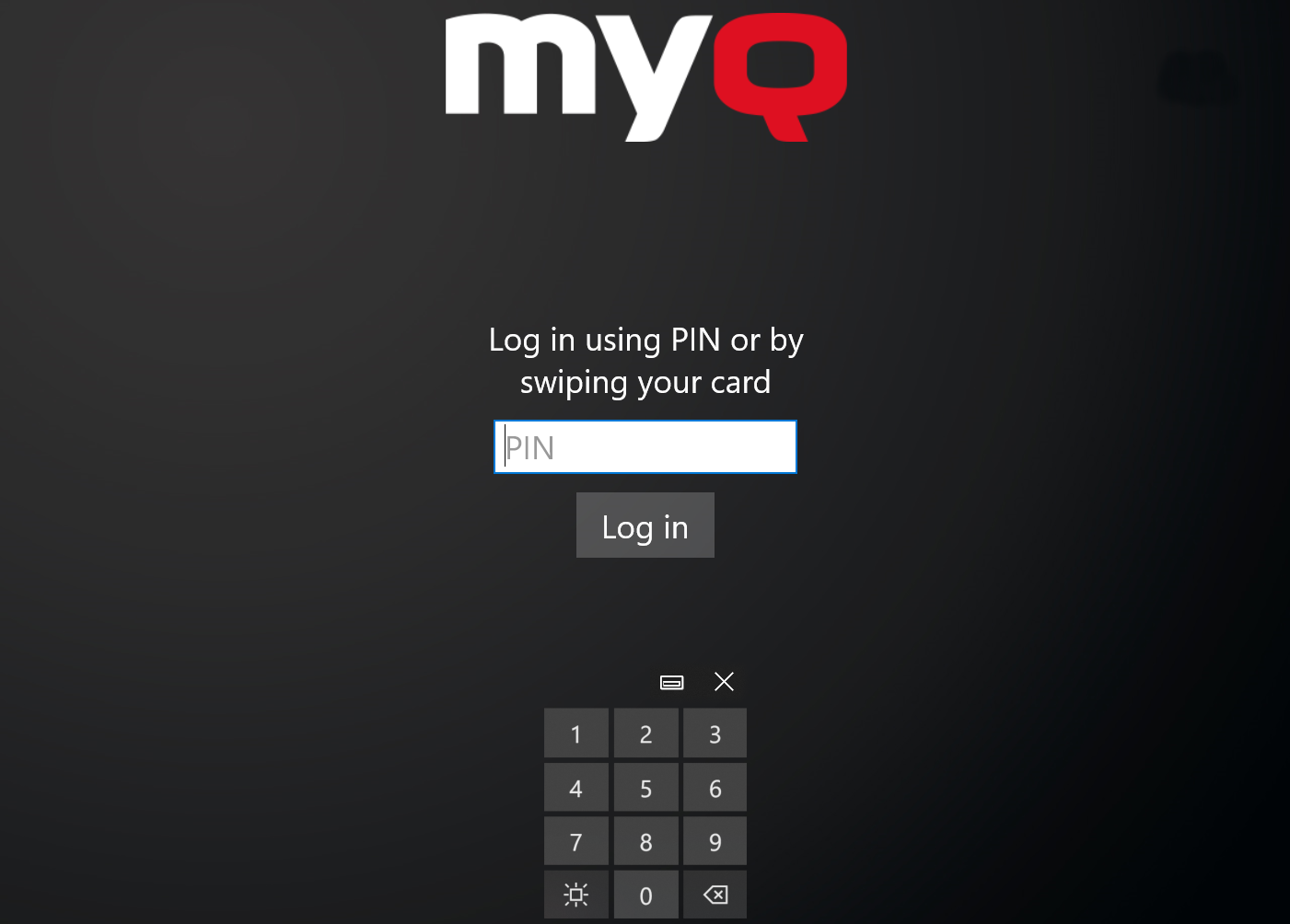 User login screen example