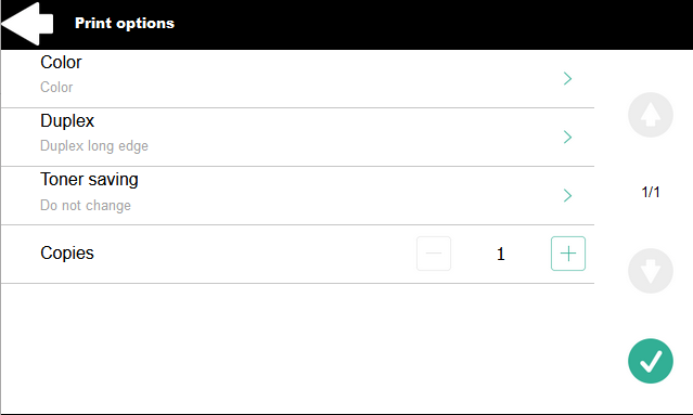Print Options on the terminal