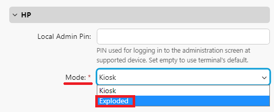 Selecting Exploded mode