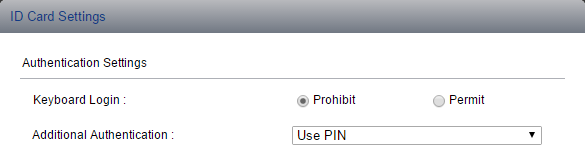 ID Card and PIN login settings