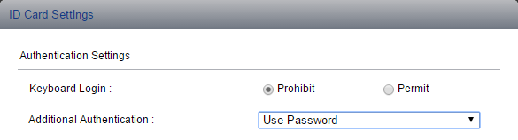 ID Card and password login settings