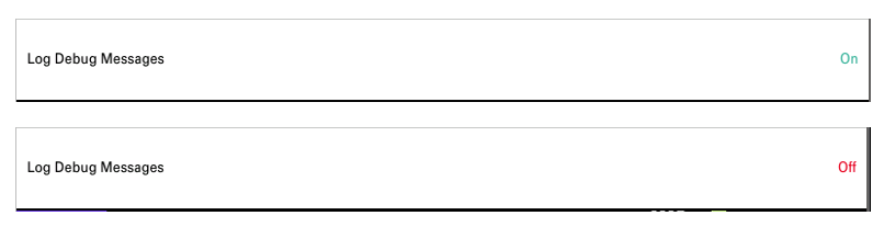 Log Debug Messages on-off