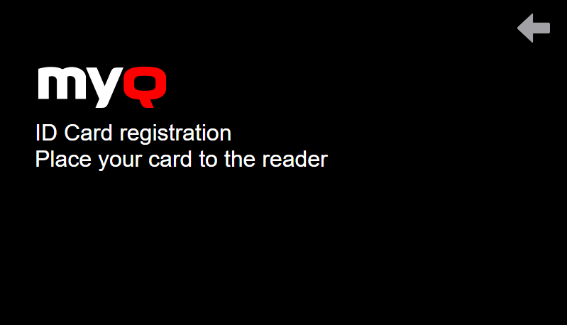 ID card registration screen on the terminal