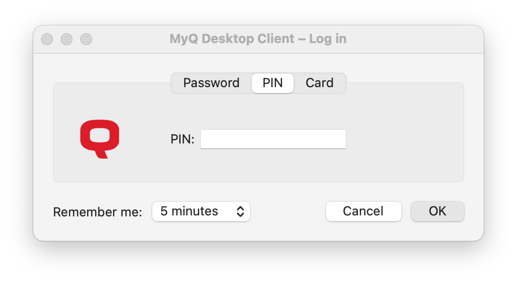 MDC Login with PIN