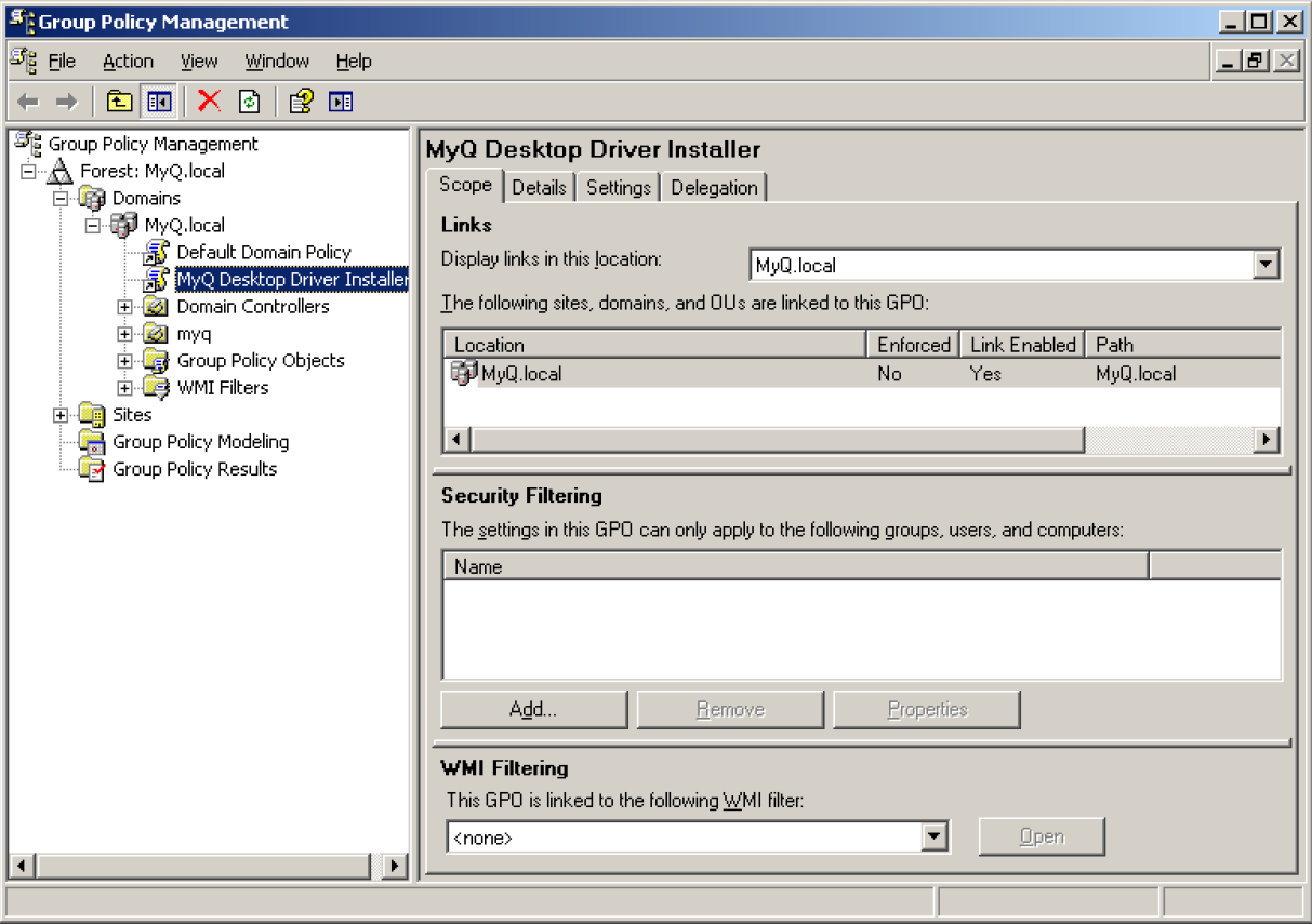 Adding groups to security filtering