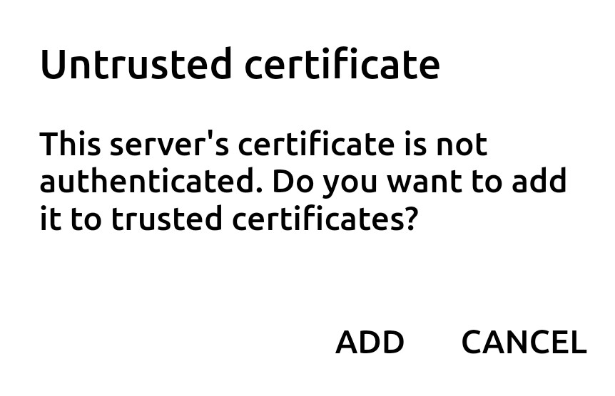 Add certificate prompt