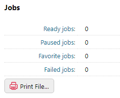 Print file button on the Jobs widget