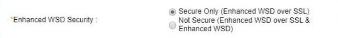 Enhanced WSD security setting