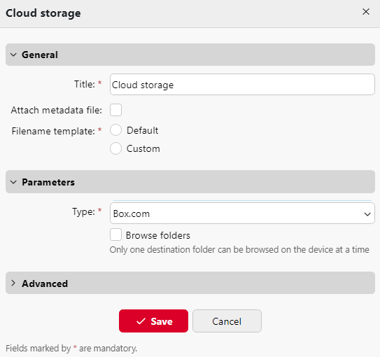 Scan to Box.com settings