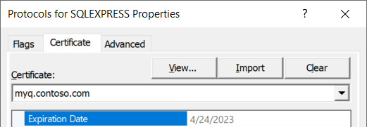 SQL certificate