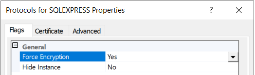 SQL force encryption