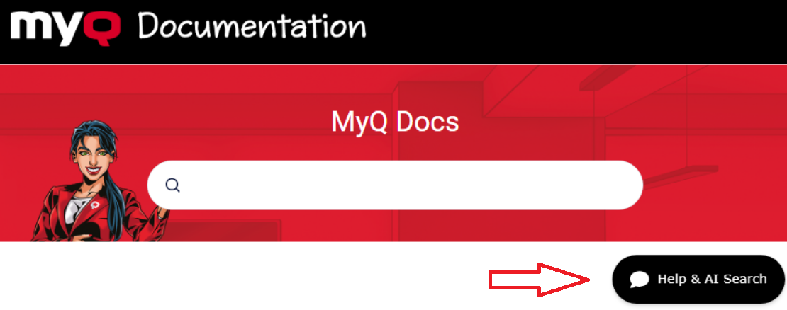 chatbot button on MyQ Docs