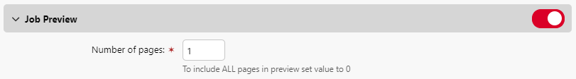 Job preview settings