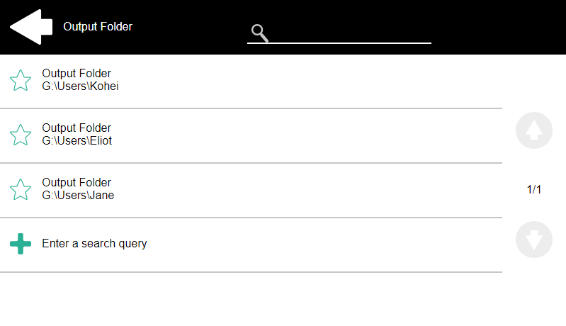 Selecting the output folder example on the terminal