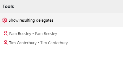 show resulting delegates tool