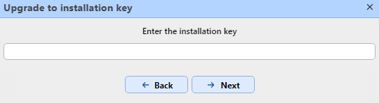 Enter the installation key