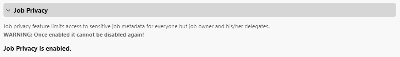 Job privacy is now enabled