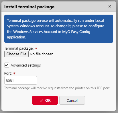 Installing the terminal package