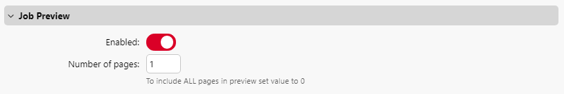 Jobs Preview settings