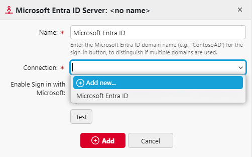 MS Entra ID server settings