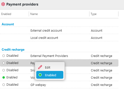 Enabling Payment providers