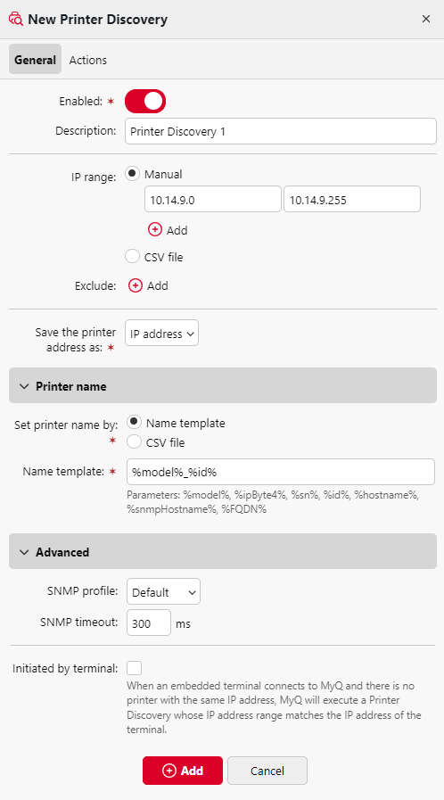 New Printer Discovery options