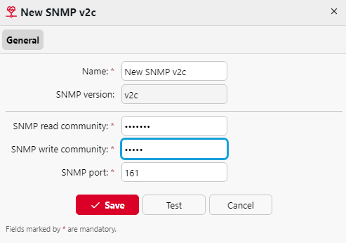Editing an SNMP profile