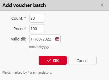 New Voucher Batch options