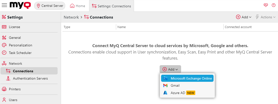 Adding MS Exchange Online