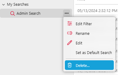 deleting a search