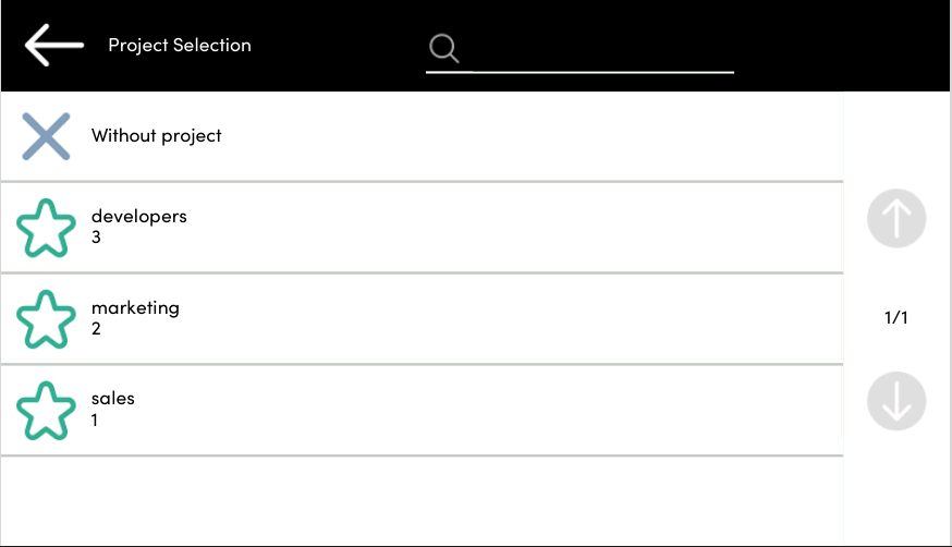 Project selection on the terminal