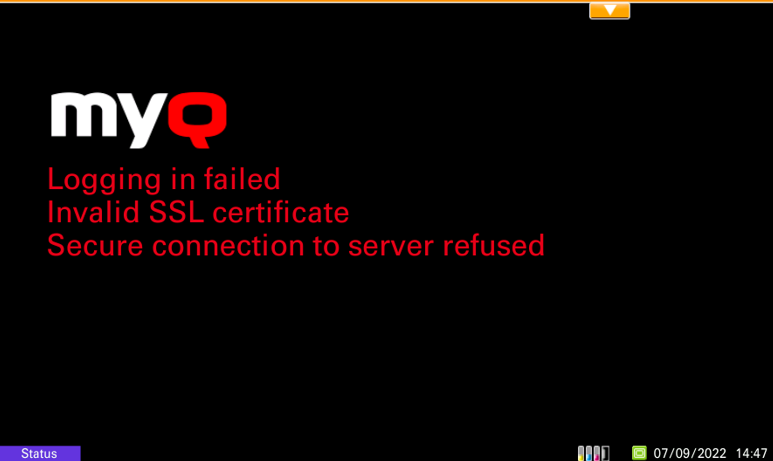 Invalid SSL certificate message after login