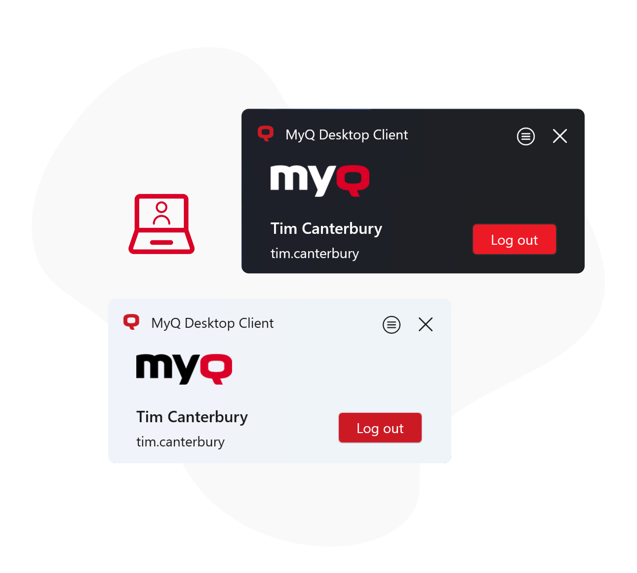 MyQ Desktop Client login screen