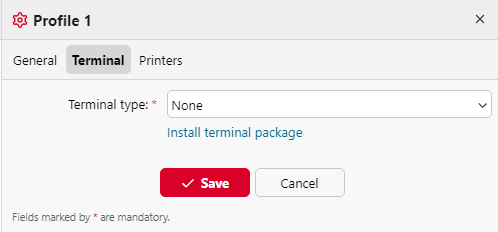 Configuration profile terminal tab