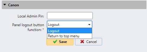 Panel logout button function