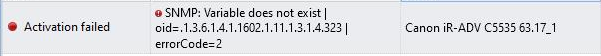 Activation failed error message