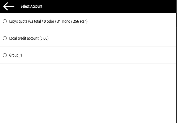 Selecting cost center