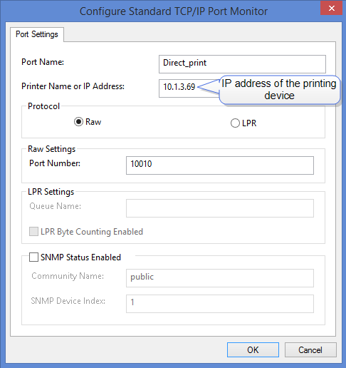 Print driver for device spool setup