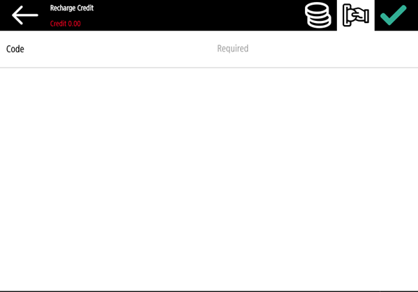 Recharging credit on the terminal