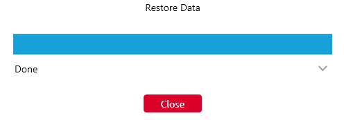 Restore Data process window