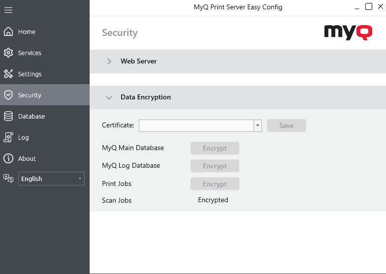 Security tab settings